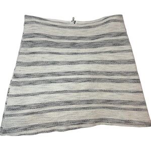 Topshop Gray and White Striped Mini Skirt